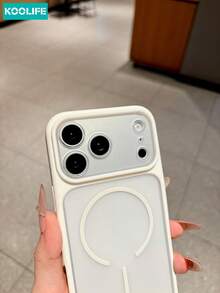 Koolife 1pc White Matte Magnetic Phone Case, PC+TPU Shockproof Protective Cover, MagSafe Compatible, Large Camera Window, Anti-Scratch Protective Shell For IPhone 18 Pro/18 Pro Max/17/17 Pro/17 Pro Max/16/15/14/13 - White - View 4
