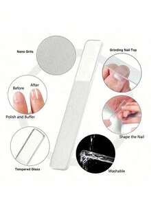 Crystal Nail File Set, Suitable For Home And Travel, Compact And Portable, Convenient For Daily Manicure Care - Nail File - View 6