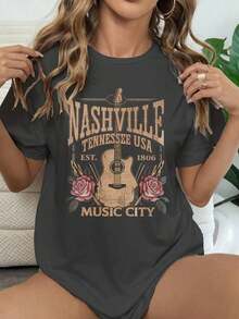 This Howell Women's T-Shirt (2026) Is Casual And Versatile, With A Musical Style, Suitable For Summer. It Is Comfortable And Stretchy. - White - View 9