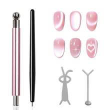 Questo set di pennelli magnetici per arte di unghie a forma di occhio di gatto include un pennello magnetico a doppia estremità e uno strumento per la sagomatura, ed è progettato per l'uso con smalto gel per unghie a effetto occhio di gatto. - Multicolore - Visualizzare 9
