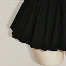 Yunuo Menswear  Vestido mini de verano para mujer de unicolor con cuello redondo y bajo plisado - Blanco - Ver 9