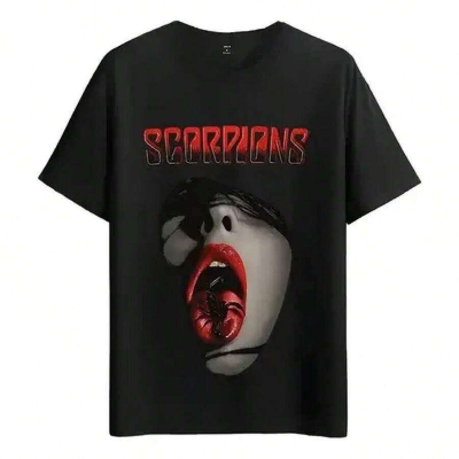 Tshirt Muscle Freaks Scorpions Rock Estilo Suelto Y Cómodo Men Clothes Shirt 2026 Fashion Arrival Unisex Long Sleeve Pullover Sweatshirt Warm Cozy Loose Fit Vintage Streetwear Daily Outdoor Autumn Winter All Match Tops - 黑 - 查看 1