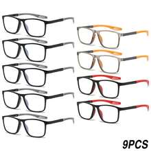 9pcs Classic Casual Reading Glasses Set, Multi-Color Mixed Hollow Non-Slip Temple Arms, Suitable For Daily Commute, Work, Reading, Study, Multi-Scenario Use, Family Sharing, Gift And Stock-Up Set, High-Definition Reading Glasses - 5 Gray, 2 Orange, 2 Red - View 14