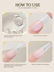 XEIJAYI 4件組 固體美甲膠，適用於穿戴式美甲，UV/LED相容美甲黏合劑，適合沙龍與居家DIY美甲 - 無色 - 查看 7