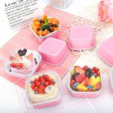 30Pack 5oz Pink Mini Cake Pans With Lids Baking Cups Aluminum Foil Pans Tins, Individual Dessert Cups Containers ,Party,Picnics - 查看 5