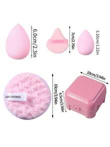 Juego de 6 piezas de esponjas de maquillaje multifuncionales con caja de almacenamiento, herramientas de maquillaje portátiles para viajes - Multicolor - View 9