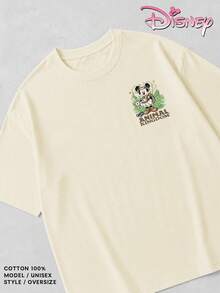 Women's Disney Casual T-Shirt, Featuring Mickey Mouse Prints On The Front And Back Of The Animal Kingdom Adventure, A Forest-Inspired Retro Style, Comfortable And Soft Fabric, Full Of Adventure Vibes, Perfect For Theme Park Visits And Everyday Casual Wear. - Màu be - Xem 4