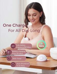 Momcozy Hands-Free Breast Pump For On-The-Go Use | M6, Portable Breast Pump For Optimal Milk Flow, Dual Seat Flange For Better Fit And More Discretion, 3 Modes And 9 Levels, 24 Mm – 1 Piece, Color: Red - 紅色1件 - 查看 2