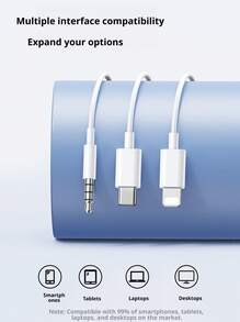 REMAX Wired In-Ear Headphones, Simple And Beautiful Design, Stylish Hair Accessory, Comfortable To Wear, Equipped With A Microphone For Clear Sound Quality, Compatible With 3.5mm Type-C Lightning Interface, Suitable For IPhone, IPad, Laptops, And Other IOS/Android Users. - View 7