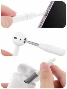 3合1多功能電子設備清潔套組，耳機清潔工具組，適用於筆記型電腦、耳機和手機的多功能清潔刷 - A - 查看 4