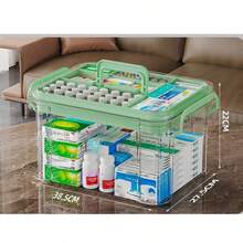 Thickened Waterproof Multi-Layer Medicine Storage Box, Clear Organization And Classification, Transparent Visible, Suitable For Home, Travel, Office, Party Use, Box, Organizer, Emergency Kit - Multicolor - View 12