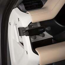 1 pieza Soporte para teléfono en el espejo retrovisor del coche, rotación 360° con bloqueo automático por gravedad, soporte universal para teléfono de coche ajustable a prueba de golpes, soporte de navegación manos libres, compatible con teléfonos y Android - Negro - Ver 3