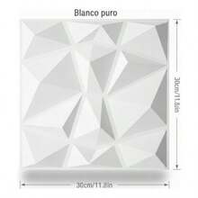 Vmingo 20Pcs 3D PVC Decorative Wall Panel Modern Prism 30x30cm - 白色 3D 30x30 - 查看 5