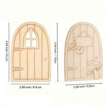 12pcs Mini Wooden Fairy Doors, Multiple Styles DIY Craft Decorations, Suitable For Home Garden Office Decor, Small Fairy House Doors - Door - View 2