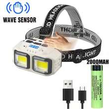1pc Ultra-Bright LED Rechargeable Headlamp With Type-C Charging, Motion Sensor & 4 Lighting Modes - ABS Adjustable Headlight For Camping Hiking Fishing Night Riding Maintenance, Perfect Gift Flashlight Tool Light - 款式A - 查看 12