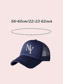 1PC Women's Personalized "NY" Letters Mesh Adjustable Baseball Cap, Lightweight Breathable Outdoor Sun Hat,Outdoor Sun Protection Adjustable Hat,Unisex Minimalist Solid Color Breathable Mesh Cap,Suitable For Outdoor Sports - Multicolor - View 2