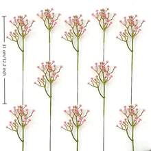 1 Set de 11.81 Pulgadas de Aliento de Bebé Artificial Rosa, Adecuado para Decoración de Bodas y Cumpleaños, Decoración de Arcos, Ramo de Aliento de Bebé DIY, Corona, Decoración del Hogar, Regalo del Día de San Valentín y Decoración Festiva - Multicolor - Ver 12