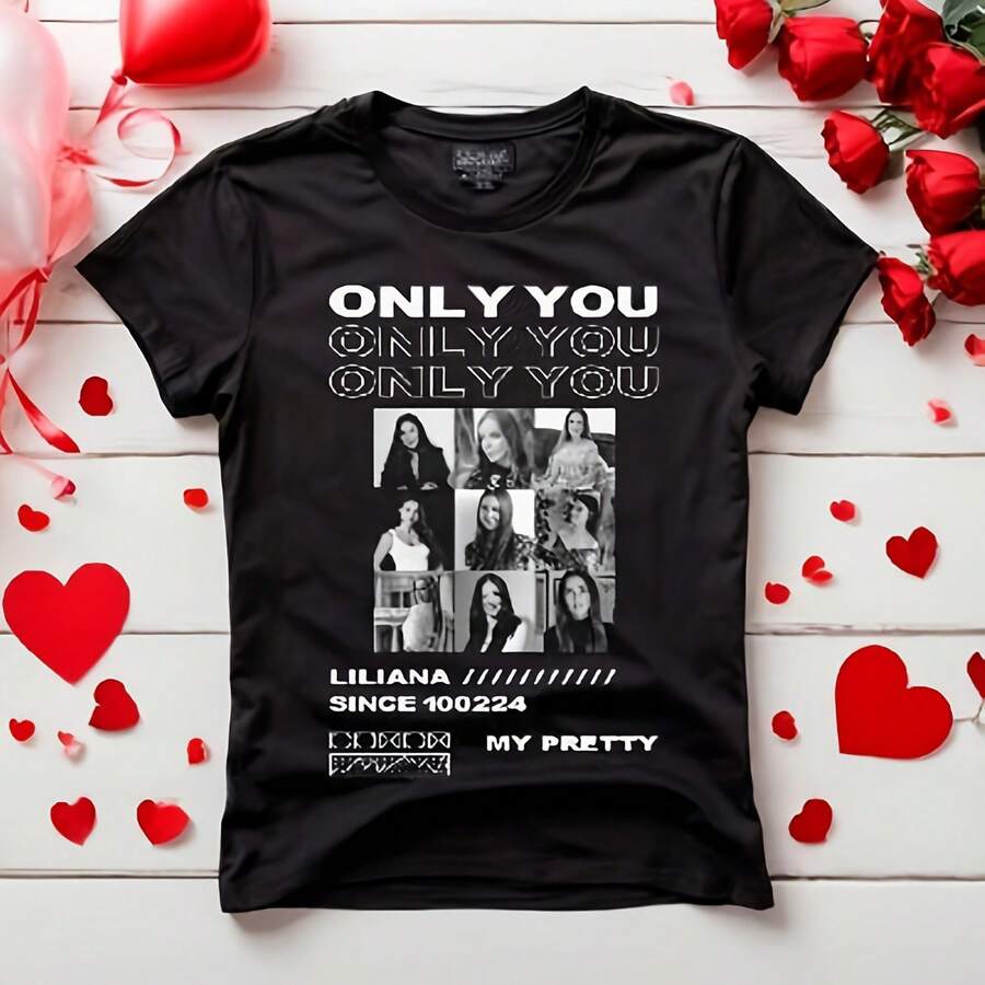 Only You T-Shirt Design 100% Editable - Black - View 1