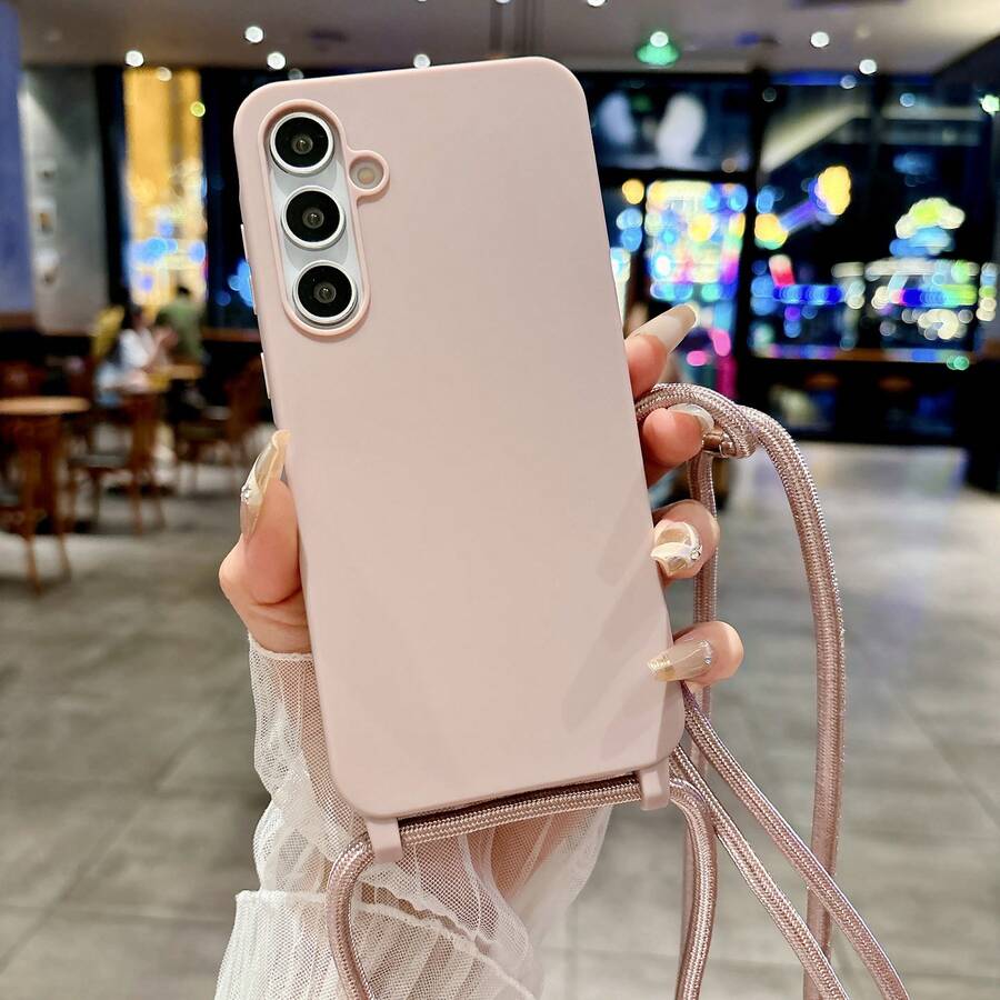 1件 2026最新款液態矽膠手機殼附掛繩，防滑防震，適用 Galaxy S26、S25、S24、S24 Plus/S24+、S24 Ultra、S24 FE、S20、S21、S22、S23 以及 11/11 Pro/11 Pro Max/12/12 Pro/12 Pro Max/13/13 Pro/13 Pro Max/14/14 Pro、A58/A57/A54/A38/A18/A17/A16