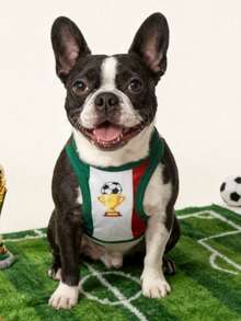 The 3estie 3eastie 1pc World Cup Mexico Soccer Jersey Fun Print Pet Vest, Physical Flea Protection, Reduces Shedding, Insulated & Breathable, Dog Vest Suitable For Large And Small Dogs And Cats, Indoor And Outdoor - Multicolor - View 7