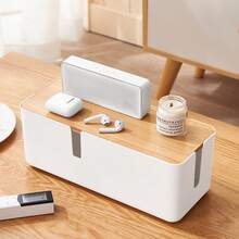 1pc Desktop Power Strip Storage Box, Charger Outlet Socket Cable Organizer For Living Room - Multicolor - View 3