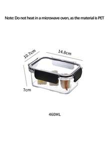 1 hộp nhựa PET trong suốt có khóa gài cải tiến, đựng thức ăn, salad, trái cây, hộp cơm bento, phù hợp cho người lớn và trẻ em, có thể dùng trong nhà hàng, hộp cơm trưa, hộp cơm bento, hộp đựng thực phẩm trong tủ lạnh, kín khí nhờ nắp đậy. - màu đen - Xem 15