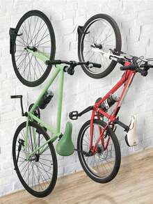 TOSUOD Wall-Mounted Bicycle Support Rack, Home Wall-Mounted Bike Hanger, Heavy Duty And Stable Bicycle Hanging Rack, Space-Saving Indoor Storage Parking Stand, Compatible With Mountain Bikes, Road Bikes, Folding Bikes, Easy Installation Non-Slip Wall Mount, Garage, Balcony, Hallway Bicycle Organization Accessory For Cycling Enthusiasts - Black - View 3