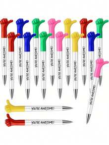 [Custom] 1pc Customized Cool Thumb Up Ballpoint Pen With Inspirational Quote, Perfect Thank You Gift, Fun Office Stationery, Ideal For Employee Recognition, Students, Teachers, Nurses And Colleagues Back To School Season - Multicolor - View 6