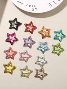 10/30/50pcs/Set Cute Glitter Y2K Five-Pointed Star BB Hair Clips, Durable And Non-Damaging, Sweet And Shiny Charming Hair Accessories, Suitable For Children And Teenagers, All-Match Versatile Hair Clips, Suitable For Children's Daily School, Party, Vacation - Multicolor - View 8