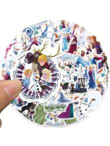 Disney 50张官方授权防水卡通贴纸，适用于水瓶、笔记本电脑、汽车保险杠、卧室、衣柜、滑板、手机、头盔等，生日、复活节彩蛋篮、圣诞袜、派对礼物 - DSN-007 - 查看 2