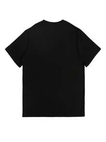 Men's Cotton Round Neck Short-Sleeve T-Shirt - Casual Soft Menswear Top With Classic "I Love My Super Hot Girlfriend" Graphic, Comfortable Versatile Everyday Wear, Valentine's Day Gifts For Boyfriend, Summervibes Outdoor Use - Black - View 4