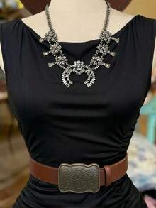 Vestido ajustado de hombros descubiertos sin mangas de largo medio - Negro - Ver 4
