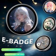 Rechargeable Wearable Anime Badge, Full-Color Display Screen Cosplay Accessory, Supports GIF Video Playback, Built-In 600mAh Battery, Backpack Pendant Otaku Festival Gift - View 1