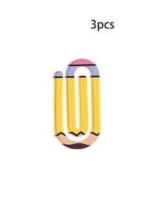 3pcs/Set Large Acrylic Paper Clips 4-Inch Bookmark Set For Students, Teachers, Graduation, Back To School, School Year, Office Stationery Gift (Pencils, Notebooks, Paper) - Back-to-school Season Paperclips - View 8