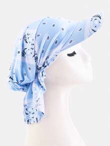 1pc Women's Wide Brim Headscarf Hat, Outdoor Sun Protection Hijab Turban, Suitable For Daily Use - Multicolor - View 8