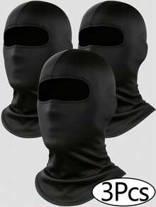 3件套男士滑雪拉法帽面罩，夏季摩托车头盔面罩，越野摩托车配件颈套，头巾 - 彩色 - 查看 1