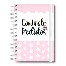 Caderno Controle de Pedidos Caderneta Anotações Pedidos Empresa Capa Dura Rosa - Tamanho Único - Visão 2