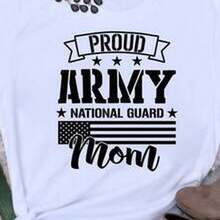 Proud A-Rmy National Guard Mom T-S1Hirt US F-Lag Military T-EE - White - View 1