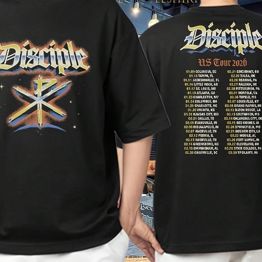 Disciple Us Tour 2026 Dates T-Shirts - Negro - Ver 1