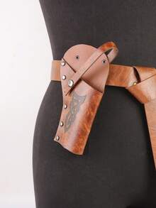 1 PC Vintage Western PU Leather Waist Bag - PU Utility Holster For Cosplay, LARP, Cowboy Costume, Desert Adventure Accessory Halloween - ZSJ - View 5