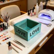 1pc Square Nail Rhinestone & Nail Tool Storage Box, Mini Jewelry & Ring Display Box, Desktop Fake Nail Tip Storage Tray, Nail Drill Bit Storage Container - Multicolor - View 13
