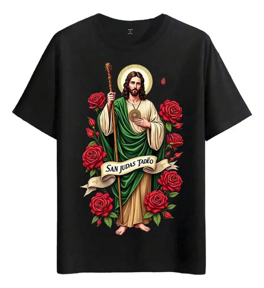Tshirt Muscle Freaks Tadeo Estilo Religioso - Negro - Ver 1