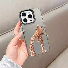 Funda de jirafa, Estilo artístico, for compatible with iphone17/17pro/17promax/17Air/iphone16/16pro/16plus/16promax/15/15promax/15pro/11/12/13/14promax/12mini/13mini/11pro/11promax/12pro/12promax/13pro/13promax/14pro/14promax, Regalo de amor animal - Blanco - Ver 4