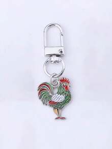 1pc Metal Chick Keychain House Enamel Hen Keychains Lovely Animal Key Chain Gift For Friend - Multicolor - View 10