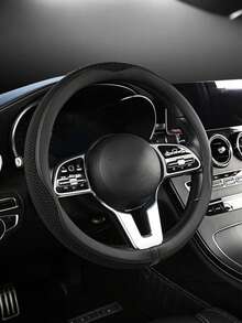 Universal Car Steering Wheel Cover, Made Of Microfiber Leather Material, Breathable And Anti-Slip, Suitable For All Seasons, Multiple Colors Available - A - View 5