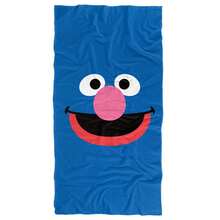 1pc  Grover Face Officially Licensed Beach Towel  Soft & Absorbent Microfiber Towel, Suitable For Bathroom, Swimming, Fitness, Yoga, Lightweight & Portable, Wind & Sun Protection, Ideal For Summer Travel & Decoration - 1 - 查看 1