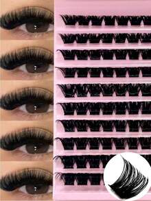 100 sợi mi giả mỏng kiểu anime D-curl, độ dài hỗn hợp 8-16mm, mi giả mềm mại và dài, thích hợp để nối mi tại nhà. - D - Xem 1