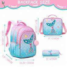 Backpack For Girls Lightweight Girls' Cure Print School Backpack Set, Polyester Rucksack With Matching Lunch Bag & Water Bottle Pouch, For School & Travel - Girls' Schoolbag - View 11