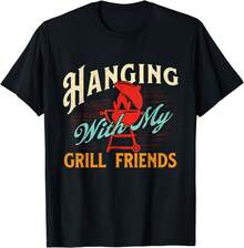 Hanging With My Grill Friends - Barbecue BBQ Lover Smoker Gift Unisex T-Shirt - 黑色 - 查看 1