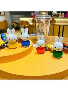 Miffy Classic Bruna Colorful Keychain Pendant, Iconic Rabbit Charm, Timeless And Simple Design, Solid Color, Durable PVC/Resin Material, Cute Bag And Car Key Accessory,Officially Licensed Collectible, The Perfect Gift For Miffy Fans - Red - View 6